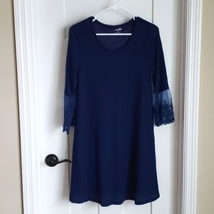Navy Blue Waffle Knit Dress